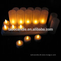 multi-colored color pillar with candle holders high quality led rechargeable candle light - 12pcs/set